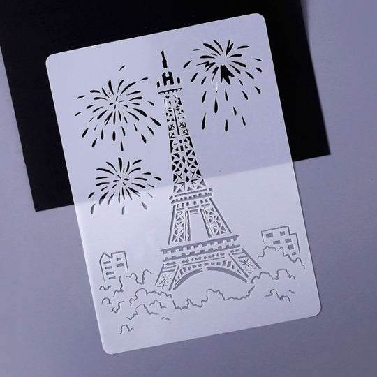 1 Paris Tower Construction Series Painting Template Theme City A4 Label Template