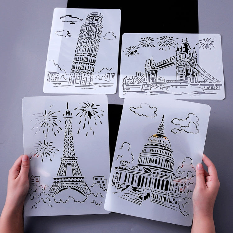 6 White House Construction Series Painting Template Theme City A4 Label Template - Art Supplies by buy2fix | Online Shopping UK | buy2fix