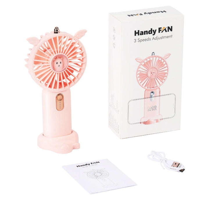 N12 Office Desktop USB Handheld Mini Fan, Fan diameter: 1200 MAH(Teenage Powder) - Electric Fans by buy2fix | Online Shopping UK | buy2fix