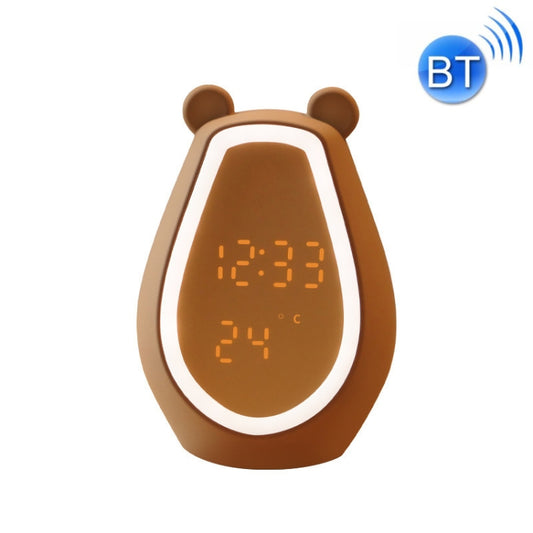 Bear Alarm Clock LED Digital Silent Bedside Lamp Bluetooth Speaker USB Charging Children Cartoon Night Light(Bluetooth Version) by buy2fix