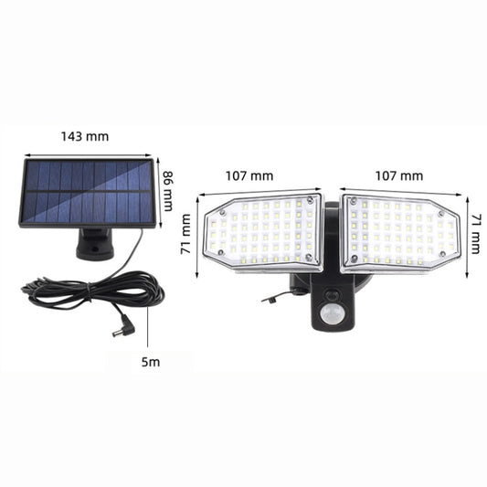 TY06603 100 SMD Solar Human Body Induction Light Outdoor Waterproof LED Wall Light by buy2fix