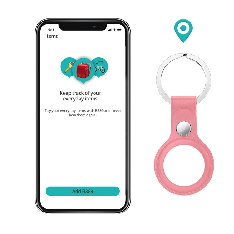 Anti-scratch Top-layer Cowhide Leather Protective Cover with Hanging Buckle for AirTag(Black) - Other by buy2fix | Online Shopping UK | buy2fix