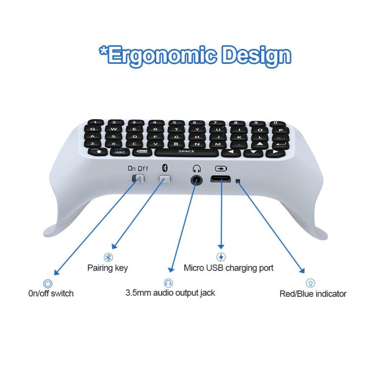 JYS-P5121 Bluetooth Wireless Handle Keyboard Can Chat Voice External Keyboard Suitable For PS5, Note: Without Handle (Grey) - Gamepads by buy2fix | Online Shopping UK | buy2fix