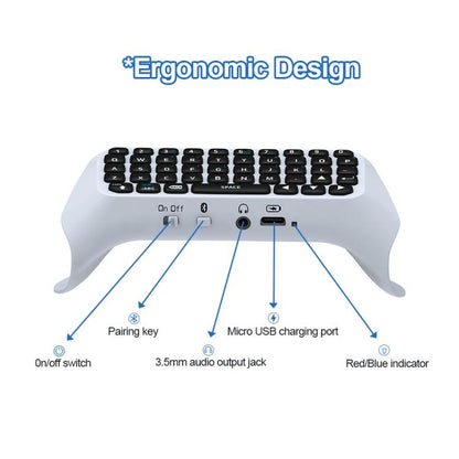 JYS-P5121 Bluetooth Wireless Handle Keyboard Can Chat Voice External Keyboard Suitable For PS5, Note: Without Handle (Grey) - Gamepads by buy2fix | Online Shopping UK | buy2fix