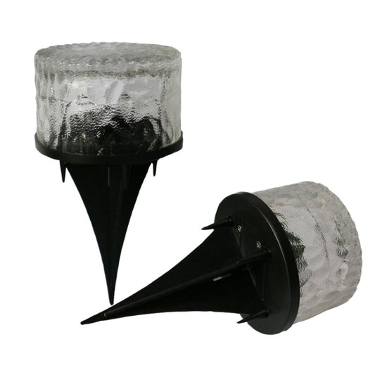 Outdoor Solar Buried Lamp Round Glass Floor Street Light Garden Ice Brick Waterproof Lamp(White Light) by buy2fix