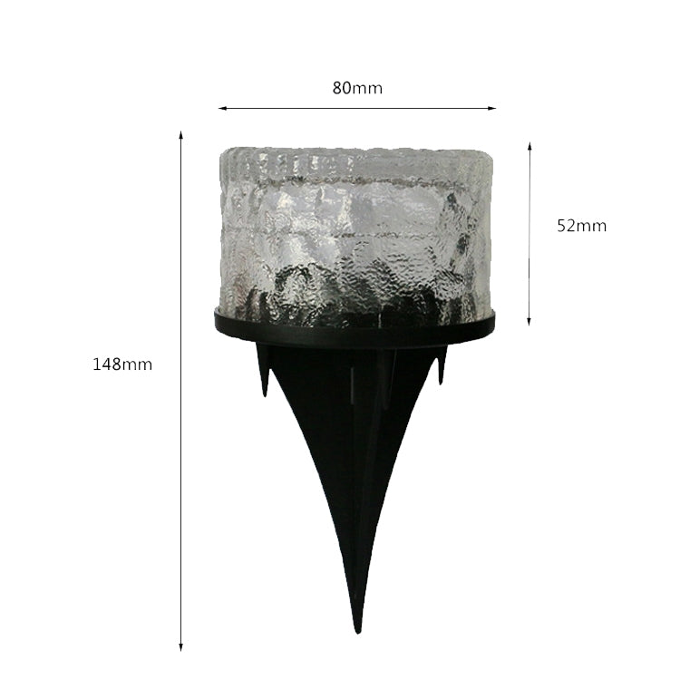 Outdoor Solar Buried Lamp Round Glass Floor Street Light Garden Ice Brick Waterproof Lamp(Warm Light) - Buried Lights by buy2fix | Online Shopping UK | buy2fix