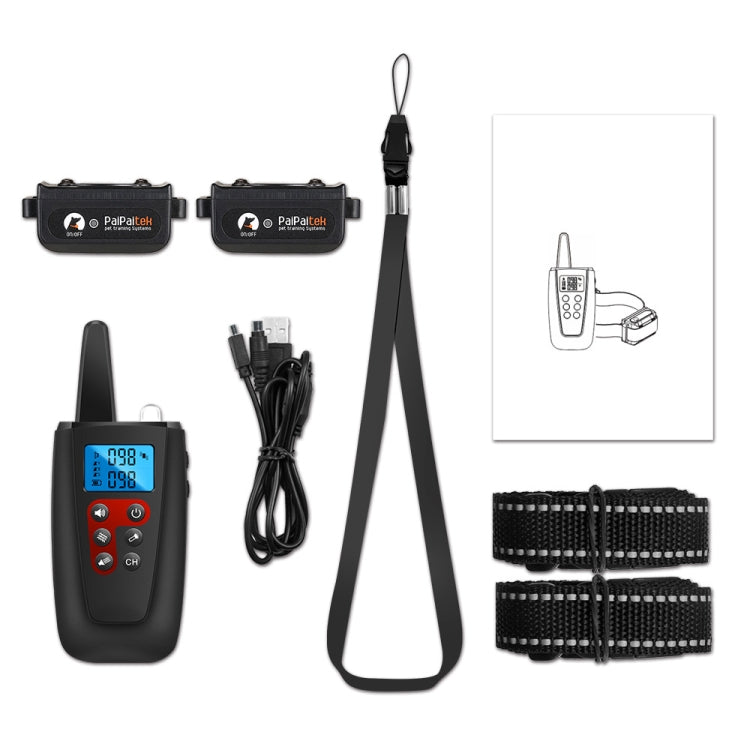 PaiPaitek PD526V-2 1 In 2 100-Speed Sound Vibration Remote Control Training Dog Device Anti-Barking Device Electronic Remote Control Collar - Training Aids by PaiPaitek | Online Shopping UK | buy2fix