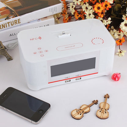 A8 Charging Base Audio NFC Bluetooth Speaker Alarm Clock, Specification: US Plug(Black) - Desktop Speaker by buy2fix | Online Shopping UK | buy2fix