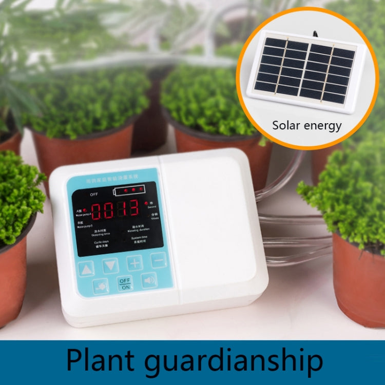 G89456 Solar Intelligent Voice Timing Automatic Flower Watering Device Lazy Plant Dripper, Specification: Single Pump 10 Sets(White) - Watering & Irrigation by buy2fix | Online Shopping UK | buy2fix