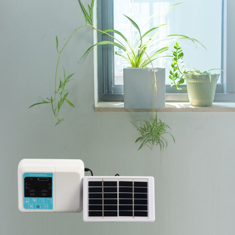 G89456 Solar Intelligent Voice Timing Automatic Flower Watering Device Lazy Plant Dripper, Specification: Single Pump 10 Sets(White) - Watering & Irrigation by buy2fix | Online Shopping UK | buy2fix