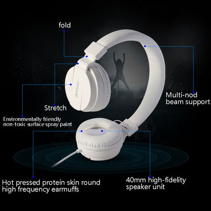 Gorsun GS-778 Mobile Phone Music Headset Wired Laptop Children Headphones(White) - Headset & Headphone by buy2fix | Online Shopping UK | buy2fix