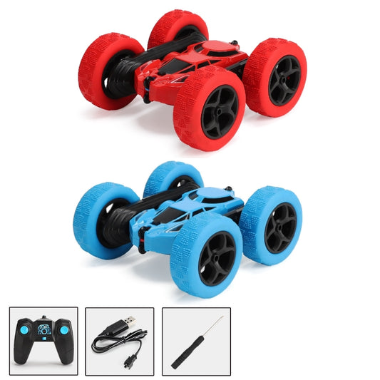 2.4G Remote Control Drift Roll Double-sided Stunt Car With Lights(Blue) by buy2fix