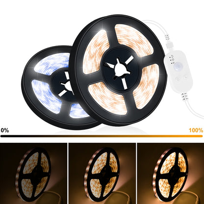 LED Light Strip USB Human Intelligent Induction Waterproof Light Strip 2835 Patch Cabinet Wardrobe Soft Light Strip 4m(6500K Cold White) - Sensor LED Lights by buy2fix | Online Shopping UK | buy2fix