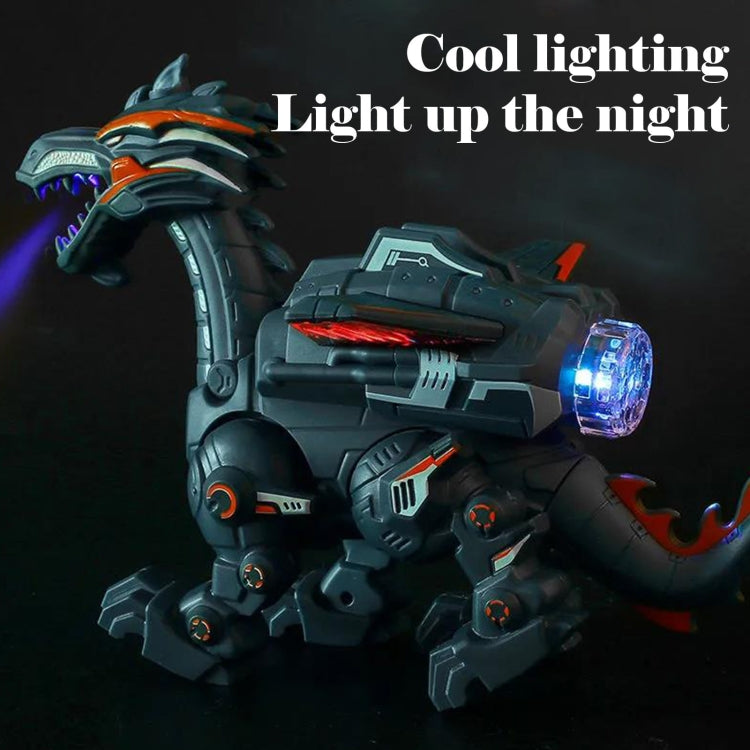 Electric Mechanical Dinosaur Toy Simulation Animal Toy Multifunctional Sound And Light Toy, Style:  Spray-Dark Black - Music Toys by buy2fix | Online Shopping UK | buy2fix