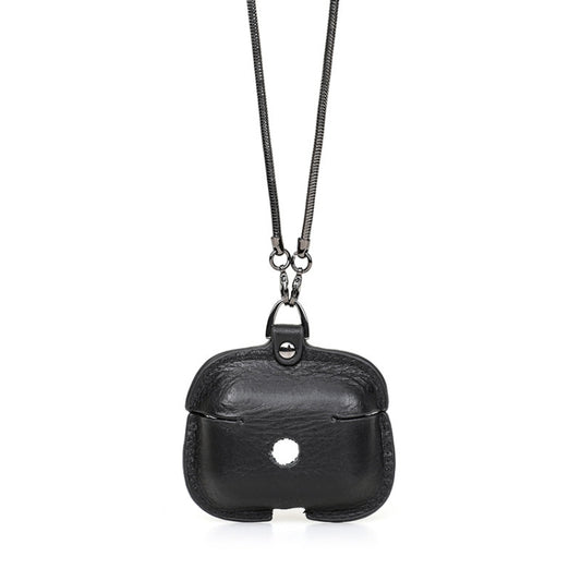 CONTACTS FAMILY CF1122A  AirPods Pro Leather Protective Case with Necklace for AirPods Pro(Black) - For AirPods Pro by CONTACTS FAMILY | Online Shopping UK | buy2fix