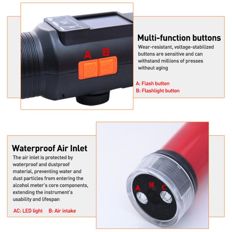 Cheetah No. 1 Alcohol Tester Blowing Baton Alcohol Tester With Flashlight Function，CN Plug by buy2fix