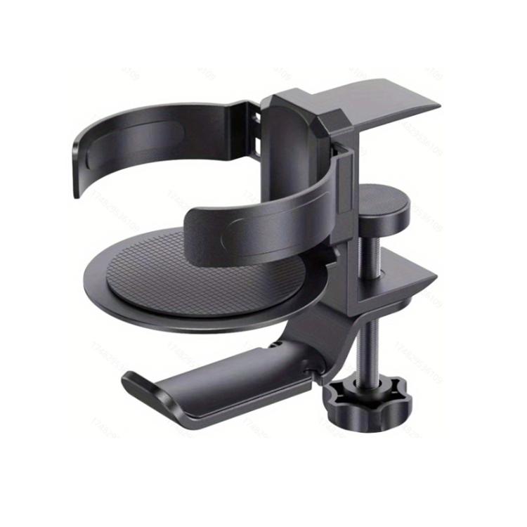 Rotating Cup Holder Headphone Holder Internet Cafe Monitor Headphone Hanger( Black) - Headset Stand by buy2fix | Online Shopping UK | buy2fix