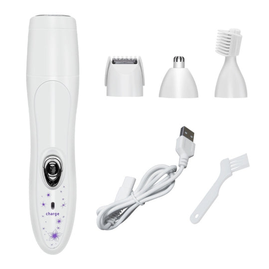 Electric 4 In 1 Epilator Ladies Household Multi-Function Water Washing Shaver(Purple Flower)