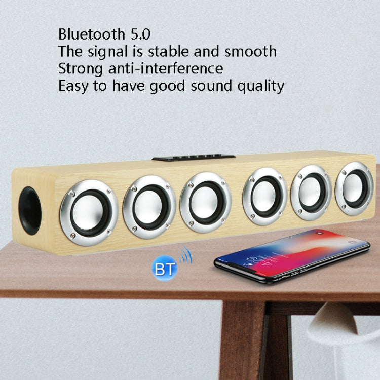 M1 Bluetooth Speaker Alarm Clock Wooden Wireless Desktop Loudspeaker(Black) - Desktop Speaker by buy2fix | Online Shopping UK | buy2fix