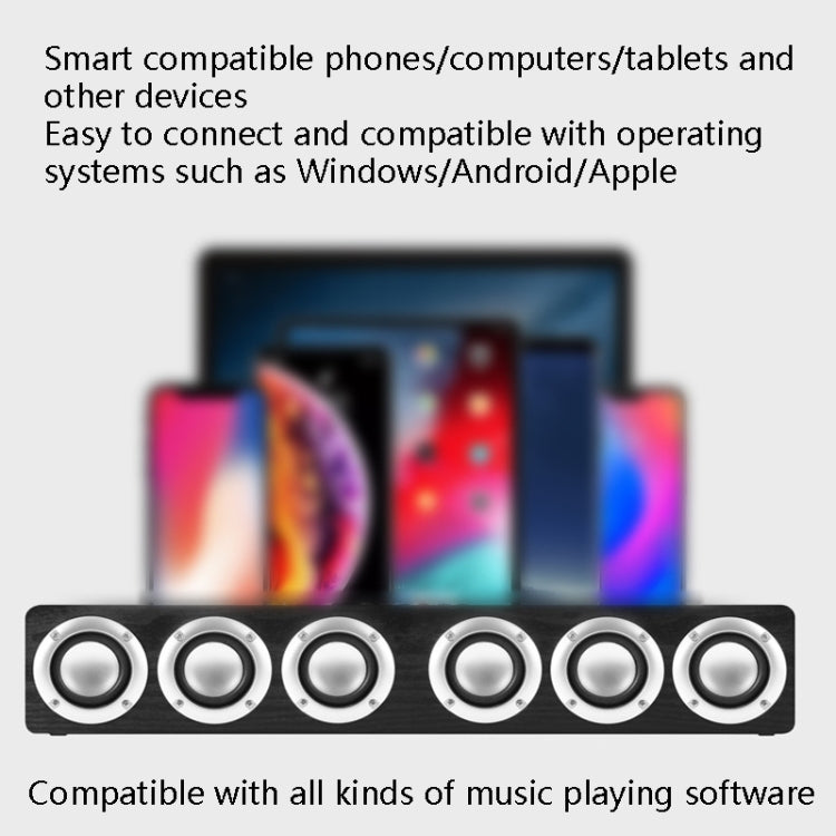 M1 Bluetooth Speaker Alarm Clock Wooden Wireless Desktop Loudspeaker(Black) - Desktop Speaker by buy2fix | Online Shopping UK | buy2fix