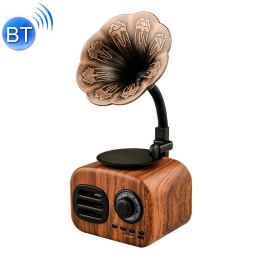 Ft-05 Wireless Retro Bluetooth Speaker Gramophone Mini Player(Walnut) - Desktop Speaker by buy2fix | Online Shopping UK | buy2fix