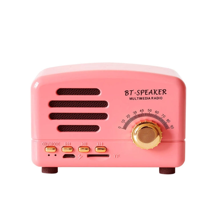 BT01 Retro Bluetooth Wireless Mini Speaker Portable Radio Support TF Card(Pink) - Mini Speaker by buy2fix | Online Shopping UK | buy2fix