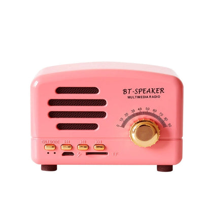 BT01 Retro Bluetooth Wireless Mini Speaker Portable Radio Support TF Card(Pink) - Mini Speaker by buy2fix | Online Shopping UK | buy2fix