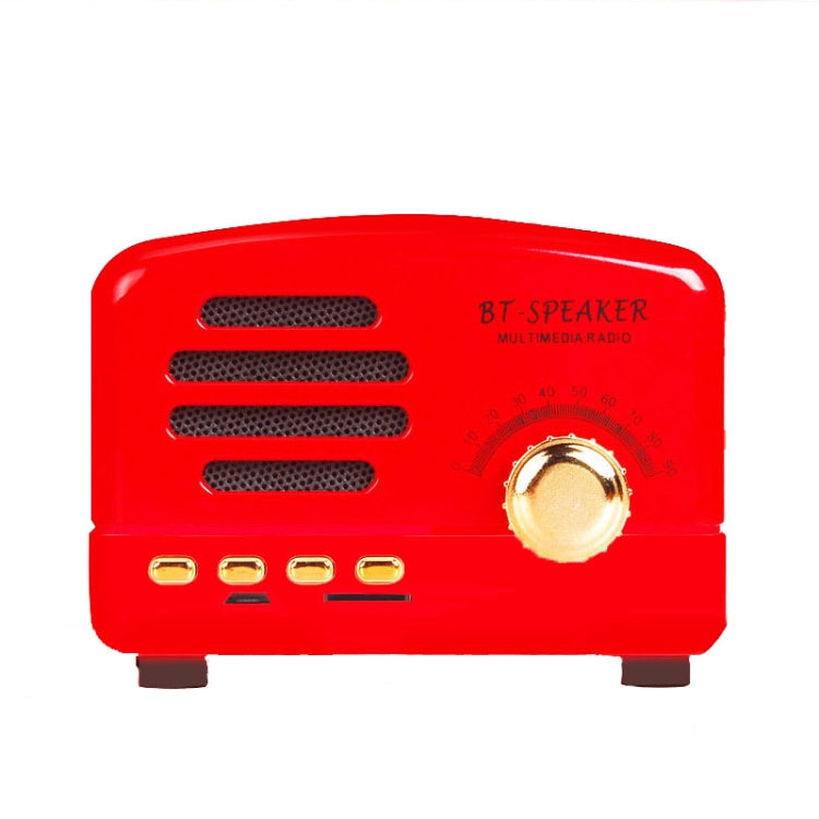 BT01 Retro Bluetooth Wireless Mini Speaker Portable Radio Support TF Card(Red) - Mini Speaker by buy2fix | Online Shopping UK | buy2fix