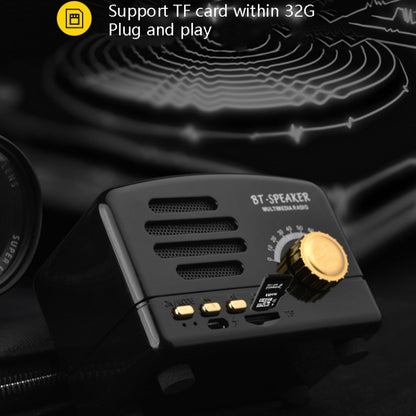 BT01 Retro Bluetooth Wireless Mini Speaker Portable Radio Support TF Card(Black) - Mini Speaker by buy2fix | Online Shopping UK | buy2fix