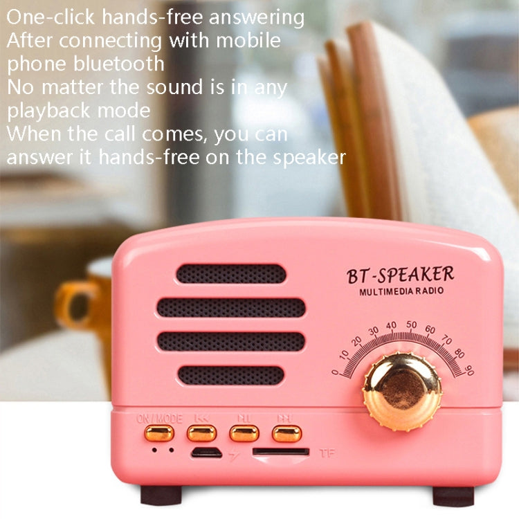BT01 Retro Bluetooth Wireless Mini Speaker Portable Radio Support TF Card(Red) - Mini Speaker by buy2fix | Online Shopping UK | buy2fix