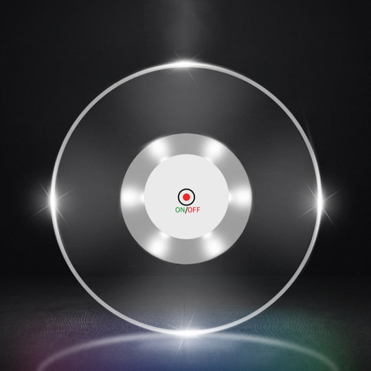 LED Flashing Coaster Bar KTV Cocktail Base Light Luminous Coaster(Round White Light)
