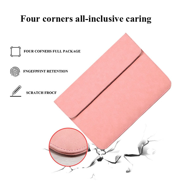 Horizontal Sheep Leather Laptop Bag For Macbook Air/ Pro 13 Inch  A2337/A1989/A2179/A2338/A1708(Liner Bag + Power Supply Bag  Khaki) - Protective Bags by buy2fix | Online Shopping UK | buy2fix