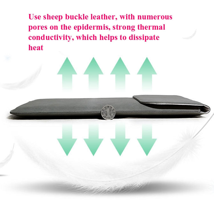 Horizontal Sheep Leather Laptop Bag For Macbook Air/ Pro 13 Inch  A2337/A1989/A2179/A2338/A1708(Liner Bag + Power Supply Bag Dark Blue) - Protective Bags by buy2fix | Online Shopping UK | buy2fix