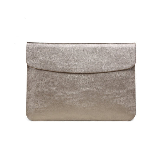 Horizontal Litchi Texture Laptop Bag Liner Bag For MacBook 15.4 Inch A1398(Liner Bag Golden)