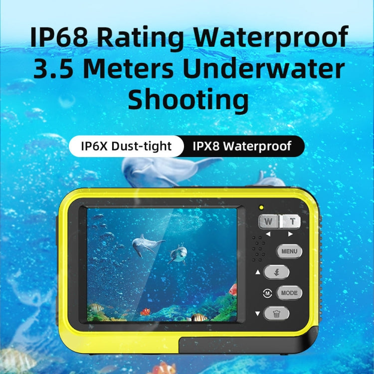 WDC901 3.5m Waterproof 48MP HD Dual Screen Outdoor Sports Digital Camera EU Plug(Black) - Children Cameras by buy2fix | Online Shopping UK | buy2fix