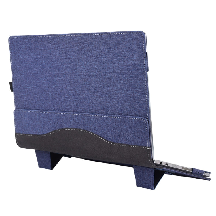 For Samsung Galaxy Book 3 360 15.6 inch Leather Laptop Anti-Fall Protective Case With Stand(Dark Blue) by buy2fix