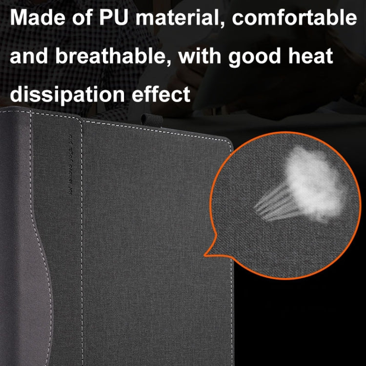 For Samsung Galaxy Book 3 360 15.6 inch Leather Laptop Anti-Fall Protective Case With Stand(Dark Blue) by buy2fix