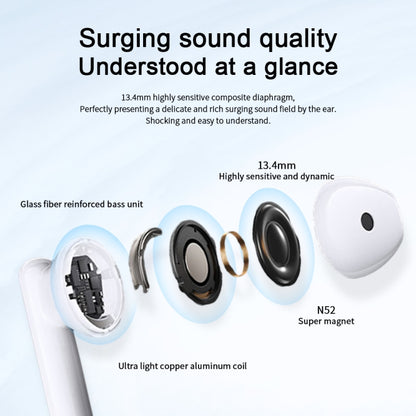 Honor Earbuds X5 Semi-in-ear Smart Call Noise Reduction Wireless Bluetooth Earphones(Glaze White) - Bluetooth Earphone by Huawei | Online Shopping UK | buy2fix