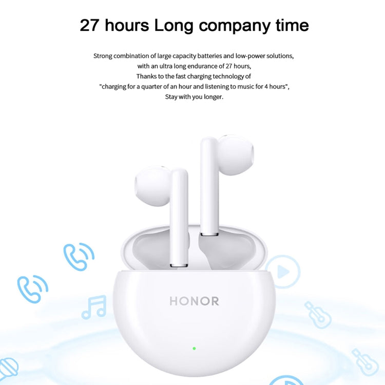 Honor Earbuds X5 Semi-in-ear Smart Call Noise Reduction Wireless Bluetooth Earphones(Glaze White) - Bluetooth Earphone by Huawei | Online Shopping UK | buy2fix