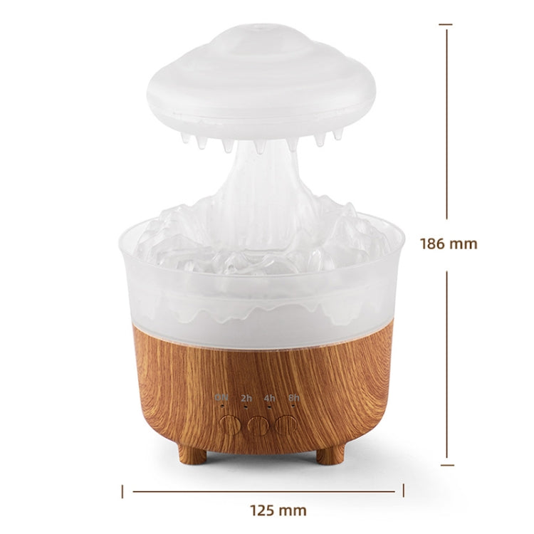 V50 Desktop Colorful Night Light Humidifier Wood Grain Water Drop Aroma Diffuser, Spec: UK Plug(Green) by buy2fix