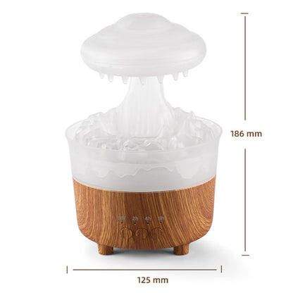 V50 Desktop Colorful Night Light Humidifier Wood Grain Water Drop Aroma Diffuser, Spec: UK Plug(Green) by buy2fix