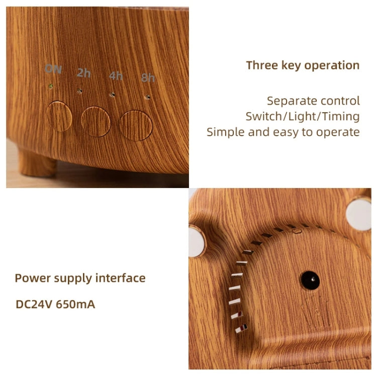 V50 Desktop Colorful Night Light Humidifier Wood Grain Water Drop Aroma Diffuser, Spec: EU Plug(Green) by buy2fix