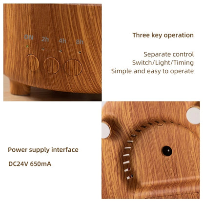 V50 Desktop Colorful Night Light Humidifier Wood Grain Water Drop Aroma Diffuser, Spec: EU Plug(Green) by buy2fix