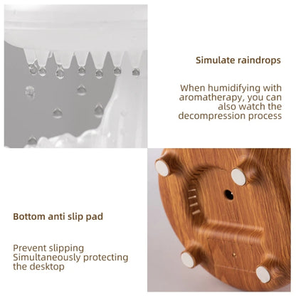 V50 Desktop Colorful Night Light Humidifier Wood Grain Water Drop Aroma Diffuser, Spec: AU Plug(Green) by buy2fix