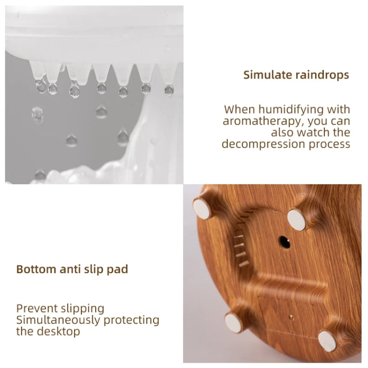 V50 Desktop Colorful Night Light Humidifier Wood Grain Water Drop Aroma Diffuser, Spec: EU Plug(Green) by buy2fix