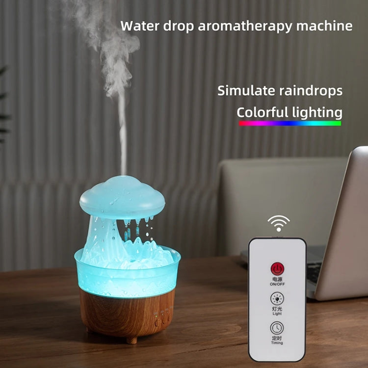 V50 Desktop Colorful Night Light Humidifier Wood Grain Water Drop Aroma Diffuser, Spec: UK Plug(Green) by buy2fix