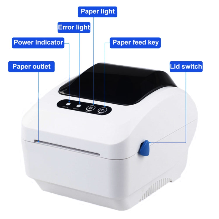 Xprinter XP-320B 80mm Thermal Barcode Supermarket Cashier Label Printer, Spec: USB+Bluetooth(EU Plug) - Printer by Xprinter | Online Shopping UK | buy2fix