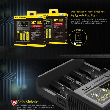 NITECORE 4-Slot Smart LCD Fast Charger, Model: SC4(UK Plug) - Charger & Converter by buy2fix | Online Shopping UK | buy2fix