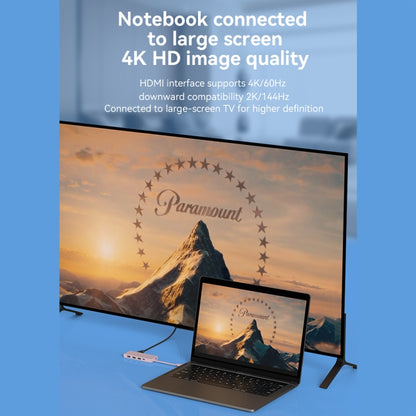 Blueendless 4K60Hz + Data Port Type-C Docking Station USB3.0 Splitter, Spec: 6-in-1 Gray by Blueendless