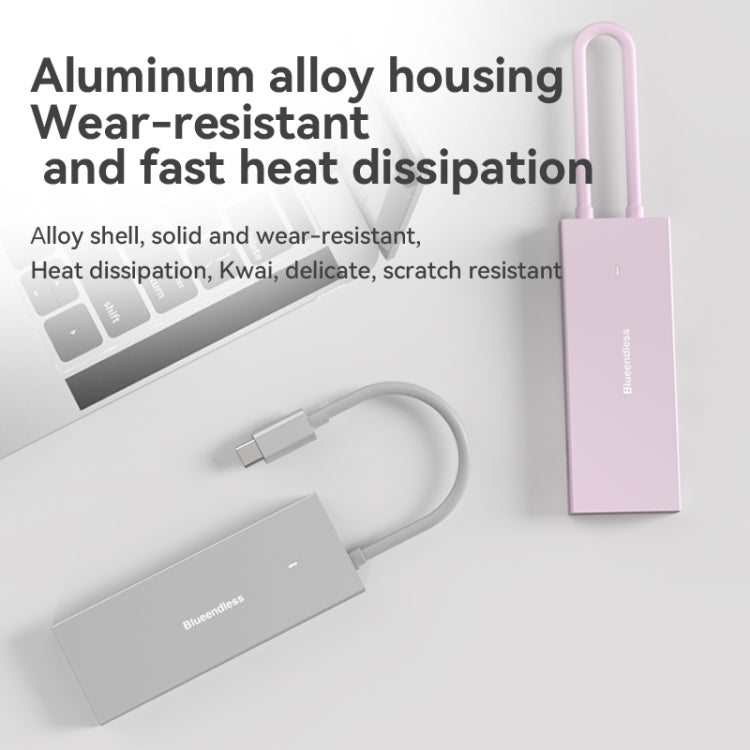 Blueendless 4K60Hz + Data Port Type-C Docking Station USB3.0 Splitter, Spec: 6-in-1 Gray by Blueendless